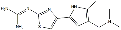 N,N-Dimethyl-2-methyl-5-[2-[(diaminomethylene)amino]thiazole-4-yl]-1H-pyrrole-3-methanamine Struktur