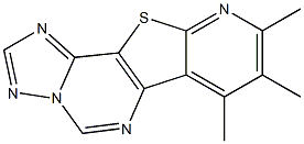 7,8,9-Trimethylpyrido[3',2':4,5]thieno[2,3-e][1,2,4]triazolo[1,5-c]pyrimidine Struktur