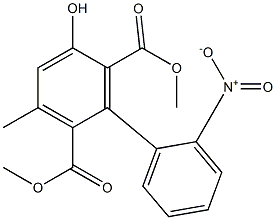 3-Methyl-5-hydroxy-2'-nitro-1,1'-biphenyl-2,6-dicarboxylic acid dimethyl ester Struktur