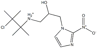 N-(2-Chloro-1,1,2-trimethylpropyl)-2-hydroxy-3-(2-nitro-1H-imidazol-1-yl)propan-1-aminium Struktur