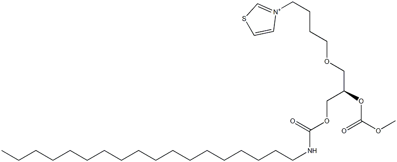 3-[4-[(R)-2-[(Methoxycarbonyl)oxy]-3-[[(octadecylamino)carbonyl]oxy]propoxy]butyl]thiazol-3-ium Struktur