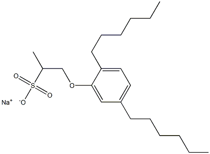 1-(2,5-Dihexylphenoxy)propane-2-sulfonic acid sodium salt Struktur