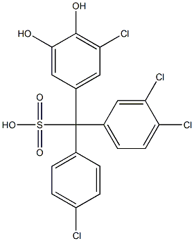 (4-Chlorophenyl)(3,4-dichlorophenyl)(5-chloro-3,4-dihydroxyphenyl)methanesulfonic acid Struktur