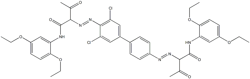 4,4'-Bis[[1-(2,5-diethoxyphenylamino)-1,3-dioxobutan-2-yl]azo]-3,5-dichloro-1,1'-biphenyl Struktur