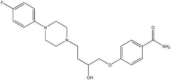 4-[2-Hydroxy-4-[4-[4-fluorophenyl]-1-piperazinyl]butoxy]benzamide Struktur