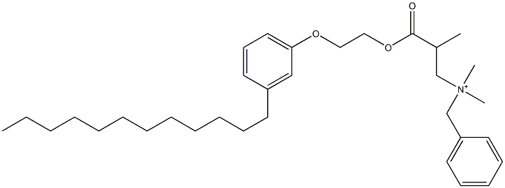 N,N-Dimethyl-N-benzyl-N-[2-[[2-(3-dodecylphenyloxy)ethyl]oxycarbonyl]propyl]aminium Struktur