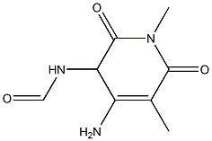 4-Amino-5-(formylamino)-1,3-dimethylpyridine-2,6(1H,5H)-dione Struktur