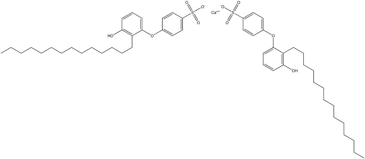 Bis(3'-hydroxy-2'-tetradecyl[oxybisbenzene]-4-sulfonic acid)calcium salt Struktur