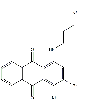 3-[[(4-Amino-3-bromo-9,10-dihydro-9,10-dioxoanthracen)-1-yl]amino]-N,N,N-trimethyl-1-propanaminium Struktur