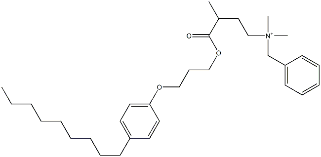 N,N-Dimethyl-N-benzyl-N-[3-[[3-(4-nonylphenyloxy)propyl]oxycarbonyl]butyl]aminium Struktur