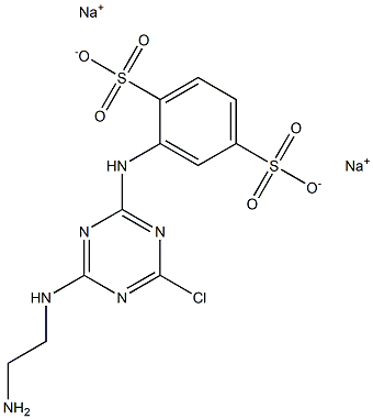 2-[4-Chloro-6-(2-aminoethylamino)-1,3,5-triazin-2-ylamino]benzene-1,4-disulfonic acid disodium salt Struktur