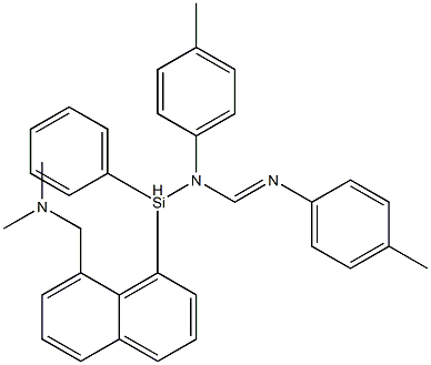 N1-[[8-[(Dimethylamino)methyl]-1-naphtyl]phenylsilyl]-N1,N2-di(p-tolyl)formamidine Struktur