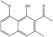 2-Acetyl-3-methyl-8-methoxynaphthalene-1-ol Struktur