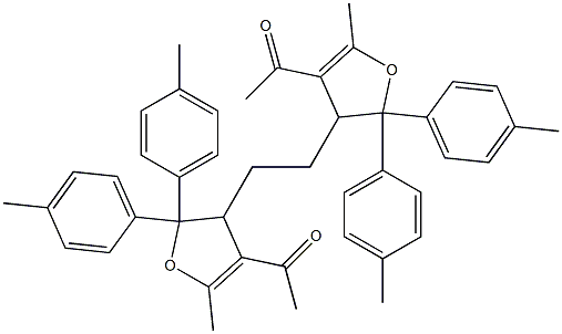 3,3'-(Ethylene)bis[4-acetyl-2,3-dihydro-5-methyl-2,2-bis(4-methylphenyl)furan] Struktur