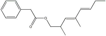 Phenylacetic acid 2,4-dimethyl-3,5-octadienyl ester Struktur