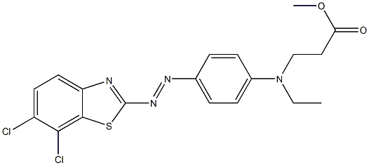 6,7-Dichloro-2-[4-[N-ethyl-N-(2-methoxycarbonylethyl)amino]phenylazo]benzothiazole Struktur