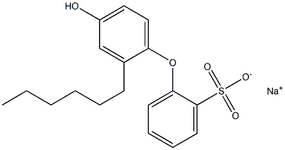 4'-Hydroxy-2'-hexyl[oxybisbenzene]-2-sulfonic acid sodium salt Struktur