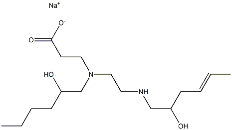 3-[N-(2-Hydroxyhexyl)-N-[2-(2-hydroxy-4-hexenylamino)ethyl]amino]propionic acid sodium salt Struktur