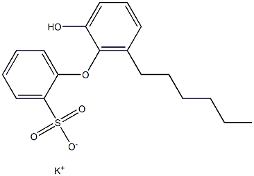 2'-Hydroxy-6'-hexyl[oxybisbenzene]-2-sulfonic acid potassium salt Struktur