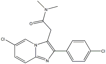 N,N-Dimethyl-2-(4-chlorophenyl)-6-chloroimidazo[1,2-a]pyridine-3-acetamide Struktur