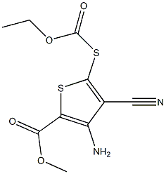 [[4-Amino-3-cyano-5-(methoxycarbonyl)thiophen-2-yl]thio]formic acid ethyl ester Struktur