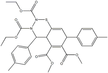 4,7-Bis(p-methylphenyl)-2,3,4a,7-tetrahydro-4H-1,2,3-benzothiadiazine-2,3,5,6-tetracarboxylic acid 2,3-diethyl 5,6-dimethyl ester Struktur