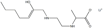 2-[N-[2-[N-(2-Hydroxy-2-heptenyl)amino]ethyl]amino]propionic acid lithium salt Struktur