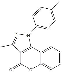 1-(4-Methylphenyl)-3-methyl[1]benzopyrano[4,3-c]pyrazol-4(1H)-one Struktur