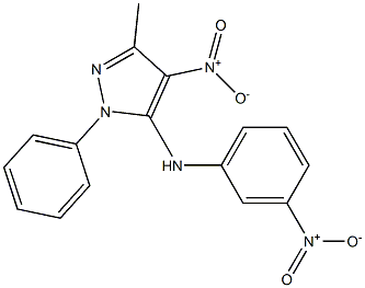 1-Phenyl-3-methyl-4-nitro-5-[(3-nitrophenyl)amino]-1H-pyrazole Struktur