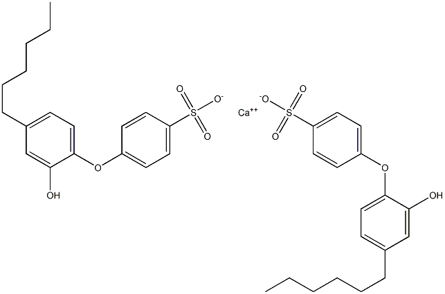 Bis(2'-hydroxy-4'-hexyl[oxybisbenzene]-4-sulfonic acid)calcium salt Struktur