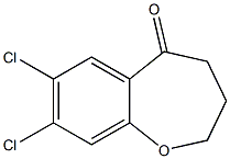 7,8-Dichloro-3,4-dihydro-1-benzoxepin-5(2H)-one Struktur