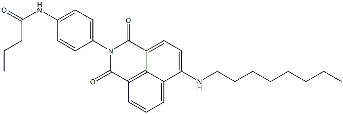 6-(Octylamino)-2-[4-(butyrylamino)phenyl]-2H-benzo[de]isoquinoline-1,3-dione Struktur