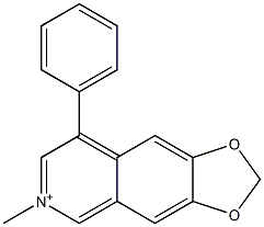 6,7-Methylenedioxy-2-methyl-4-phenylisoquinolinium Struktur