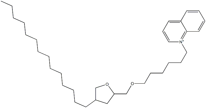 1-[6-((Tetrahydro-4-tetradecylfuran)-2-ylmethoxy)hexyl]quinolinium Struktur