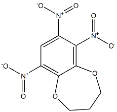 6,7,9-Trinitro-3,4-dihydro-2H-1,5-benzodioxepin Struktur