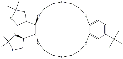 (8R,9R)-8,9-Di[(4R)-2,2-dimethyl-1,3-dioxolan-4-yl]-18-(1,1-dimethylethyl)-2,3,5,6,8,9,11,12,14,15-decahydro-1,4,7,10,13,16-benzohexaoxacyclooctadecin Struktur