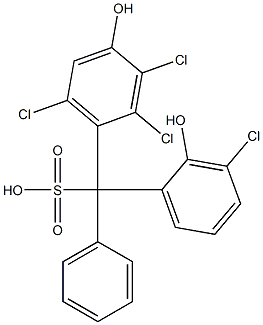 (3-Chloro-2-hydroxyphenyl)(2,3,6-trichloro-4-hydroxyphenyl)phenylmethanesulfonic acid Struktur