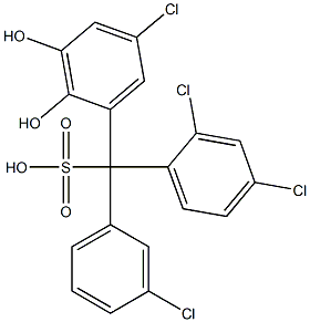 (3-Chlorophenyl)(2,4-dichlorophenyl)(5-chloro-2,3-dihydroxyphenyl)methanesulfonic acid Struktur