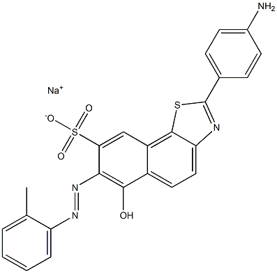 2-(4-Aminophenyl)-7-[(2-methylphenyl)azo]-6-hydroxynaphtho[2,1-d]thiazole-8-sulfonic acid sodium salt Struktur