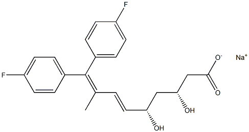 (3R,5S,6E)-9,9-Bis(4-fluorophenyl)-3,5-dihydroxy-8-methyl-6,8-nonadienoic acid sodium salt Struktur