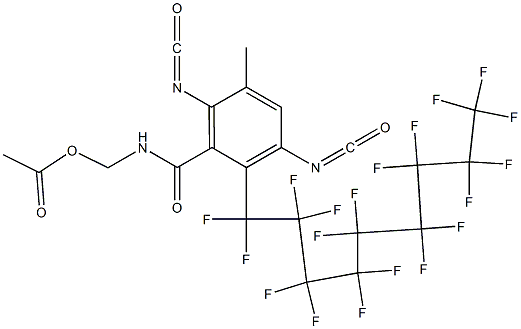 N-(Acetyloxymethyl)-2-(nonadecafluorononyl)-3,6-diisocyanato-5-methylbenzamide Struktur