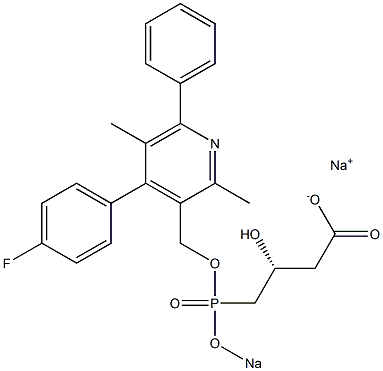 (3R)-4-[[[4-(4-Fluorophenyl)-2,5-dimethyl-6-phenyl-3-pyridinyl]methoxy]sodiooxyphosphinyl]-3-hydroxybutyric acid sodium salt Struktur