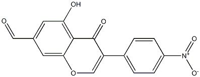 5-Hydroxy-4-oxo-3-(4-nitrophenyl)-4H-1-benzopyran-7-carbaldehyde Struktur