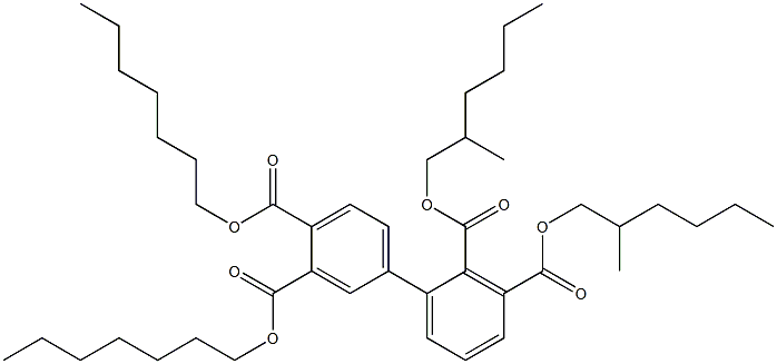 1,1'-Biphenyl-2,3,3',4'-tetracarboxylic acid 3',4'-diheptyl 2,3-di(2-methylhexyl) ester Struktur