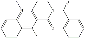 3-[[Methyl[(R)-1-phenylethyl]amino]carbonyl]-1,2,4-trimethylquinolinium Struktur