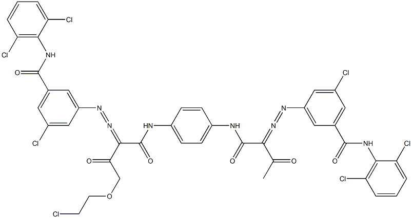 3,3'-[2-[(2-Chloroethyl)oxy]-1,4-phenylenebis[iminocarbonyl(acetylmethylene)azo]]bis[N-(2,6-dichlorophenyl)-5-chlorobenzamide] Struktur