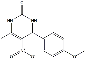 1,4-Dihydro-4-(4-methoxyphenyl)-5-nitro-6-methylpyrimidin-2(3H)-one Struktur