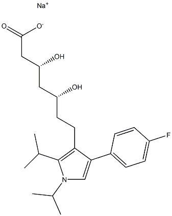 (3R,5R)-3,5-Dihydroxy-7-[1,2-diisopropyl-4-(4-fluorophenyl)-1H-pyrrol-3-yl]heptanoic acid sodium salt Struktur