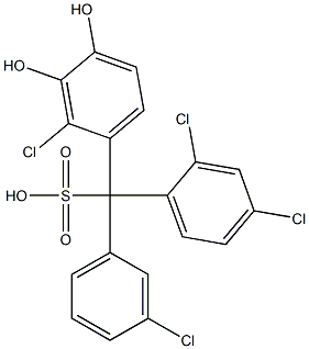 (3-Chlorophenyl)(2,4-dichlorophenyl)(2-chloro-3,4-dihydroxyphenyl)methanesulfonic acid Struktur