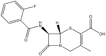 (7R)-7-[(2-Fluorobenzoyl)amino]-3-methylcepham-3-ene-4-carboxylic acid Struktur